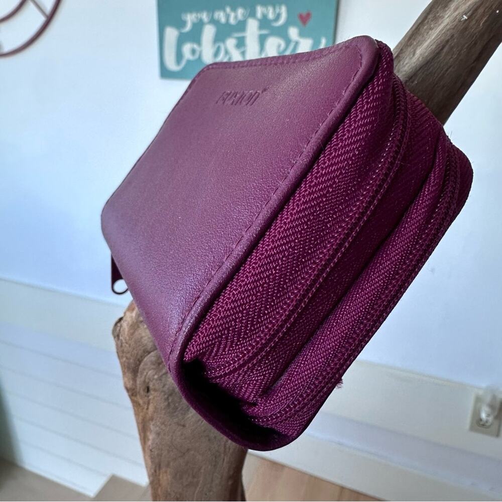 Buxton - Leather RFID Card And Coin Wallet, burgundy - Picture 3 of 8